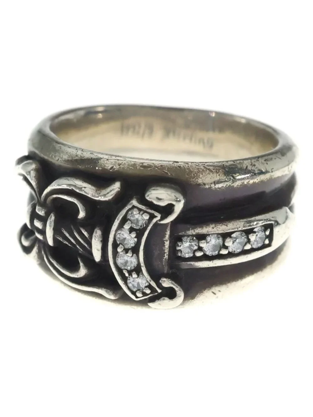Chrome Hearts Dagger P Dmnd Ring Pave Diamond Silver